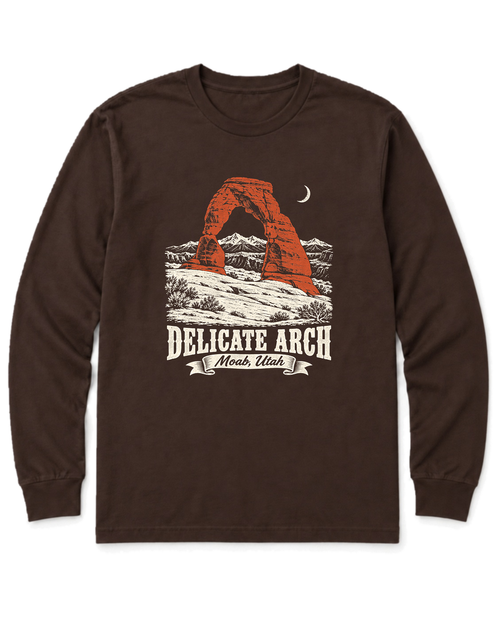 Delicate Arch Long Sleeve Shirt - Dark Chocolate