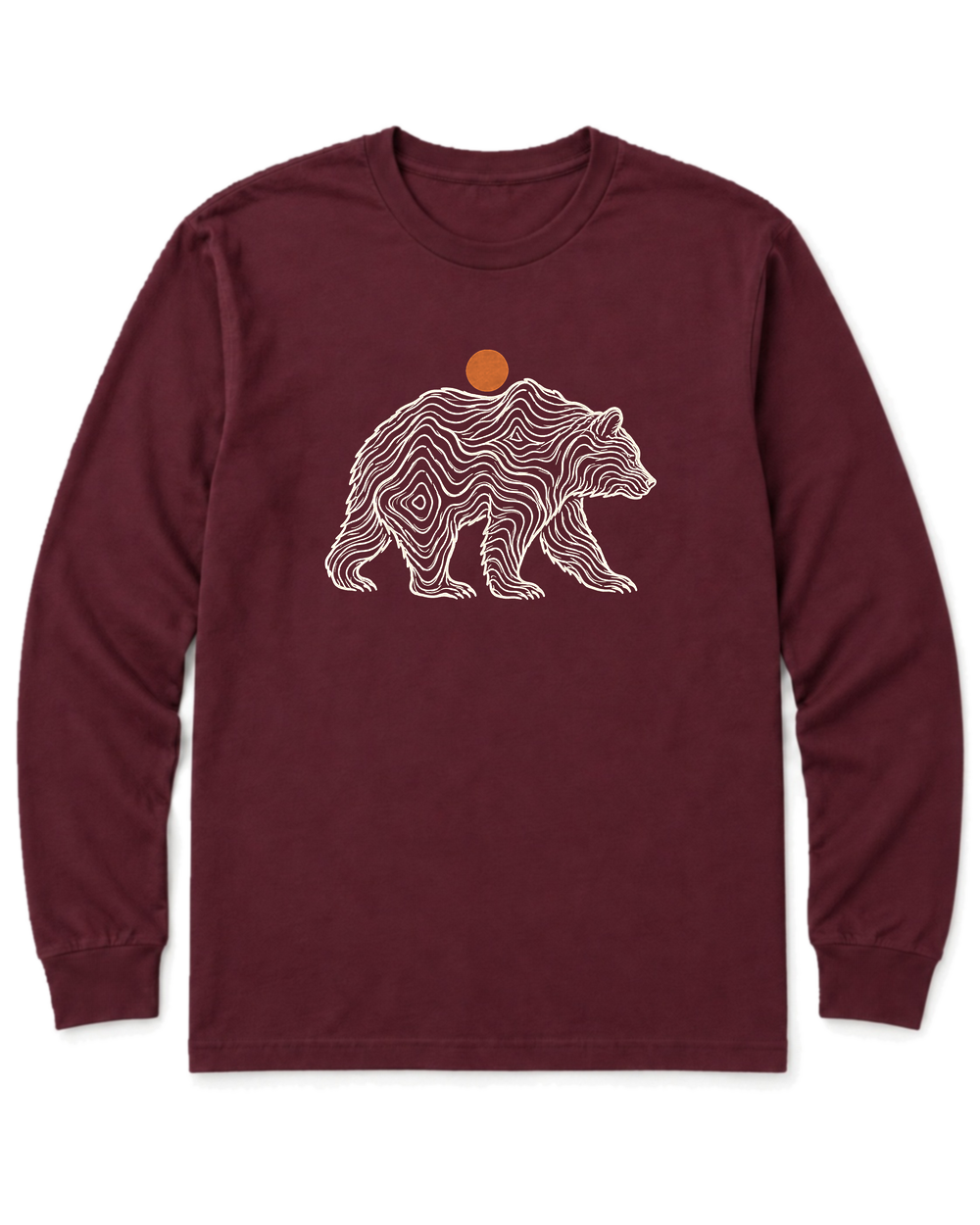 Topo Bear Long Sleeve Shirt - Maroon
