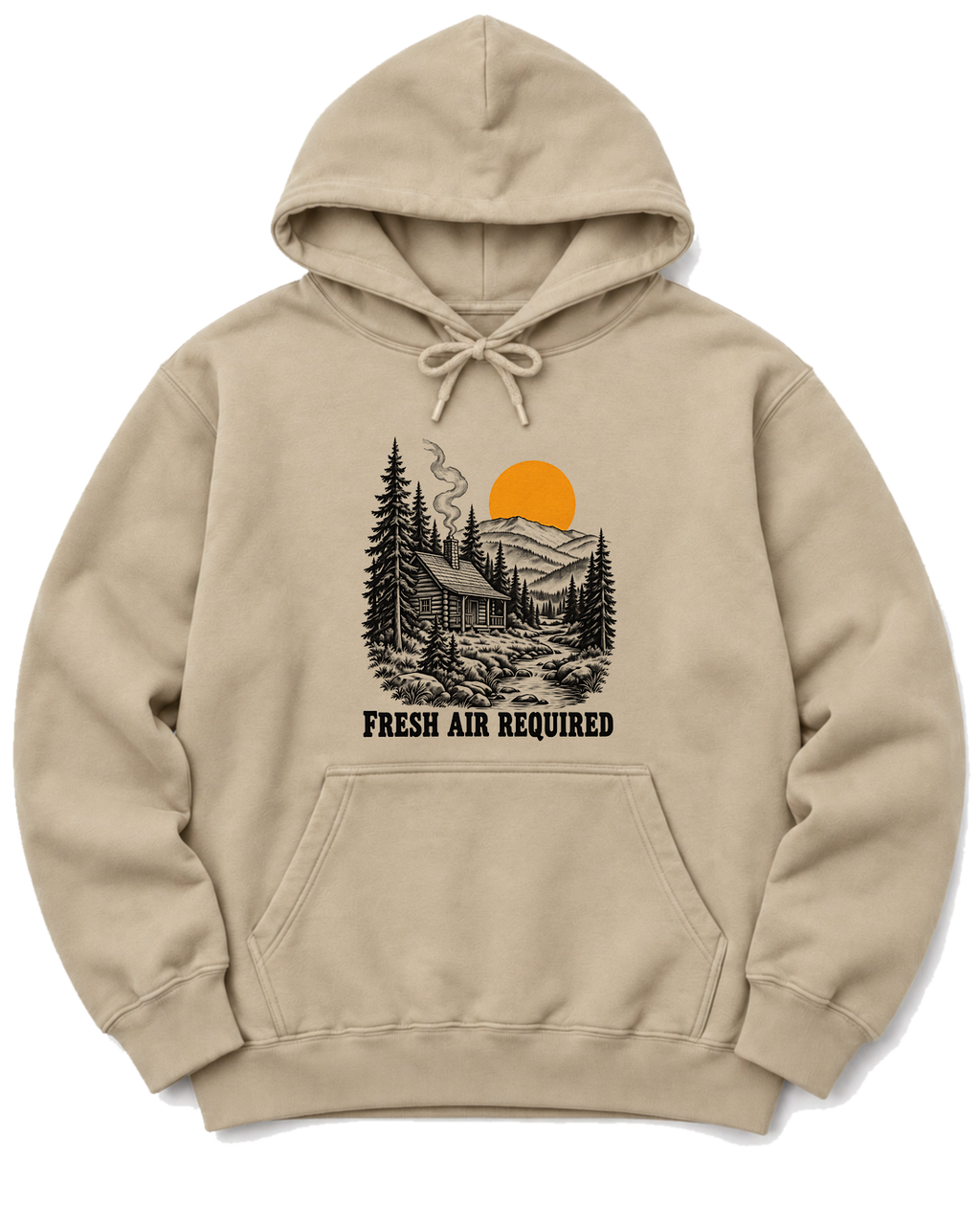 Fresh Air Required Hoodie - Sand