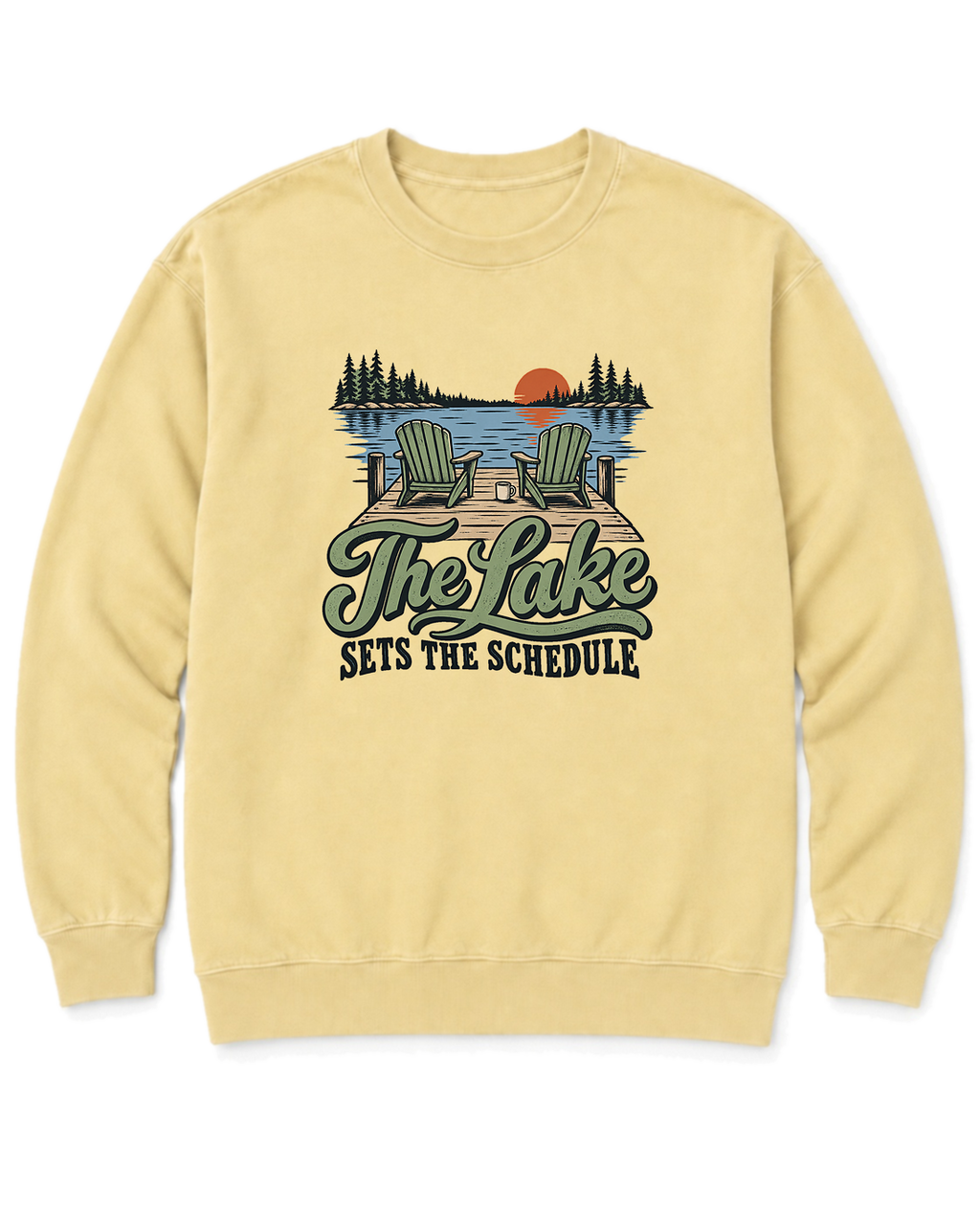 The Lake Sets the Schedule Sweatshirt - Butter