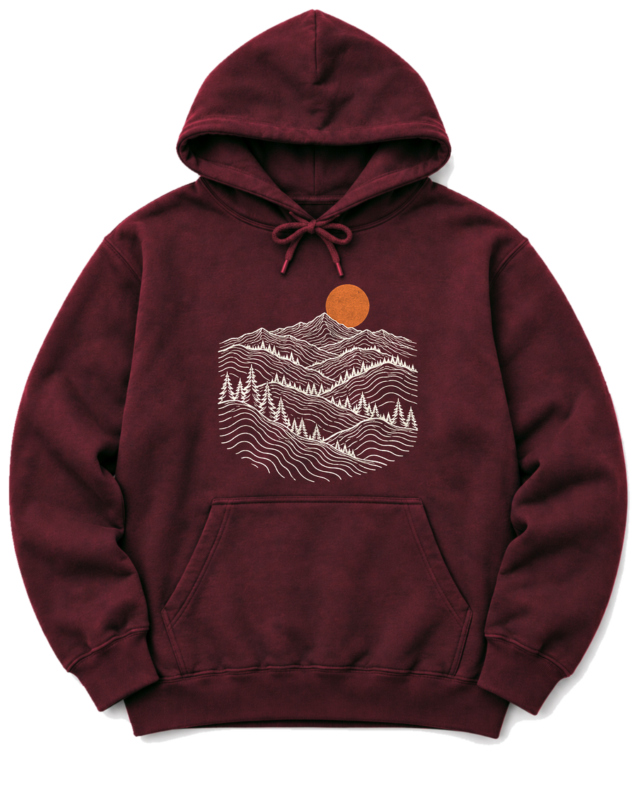 Pine Ridge Moon Hoodie - Maroon