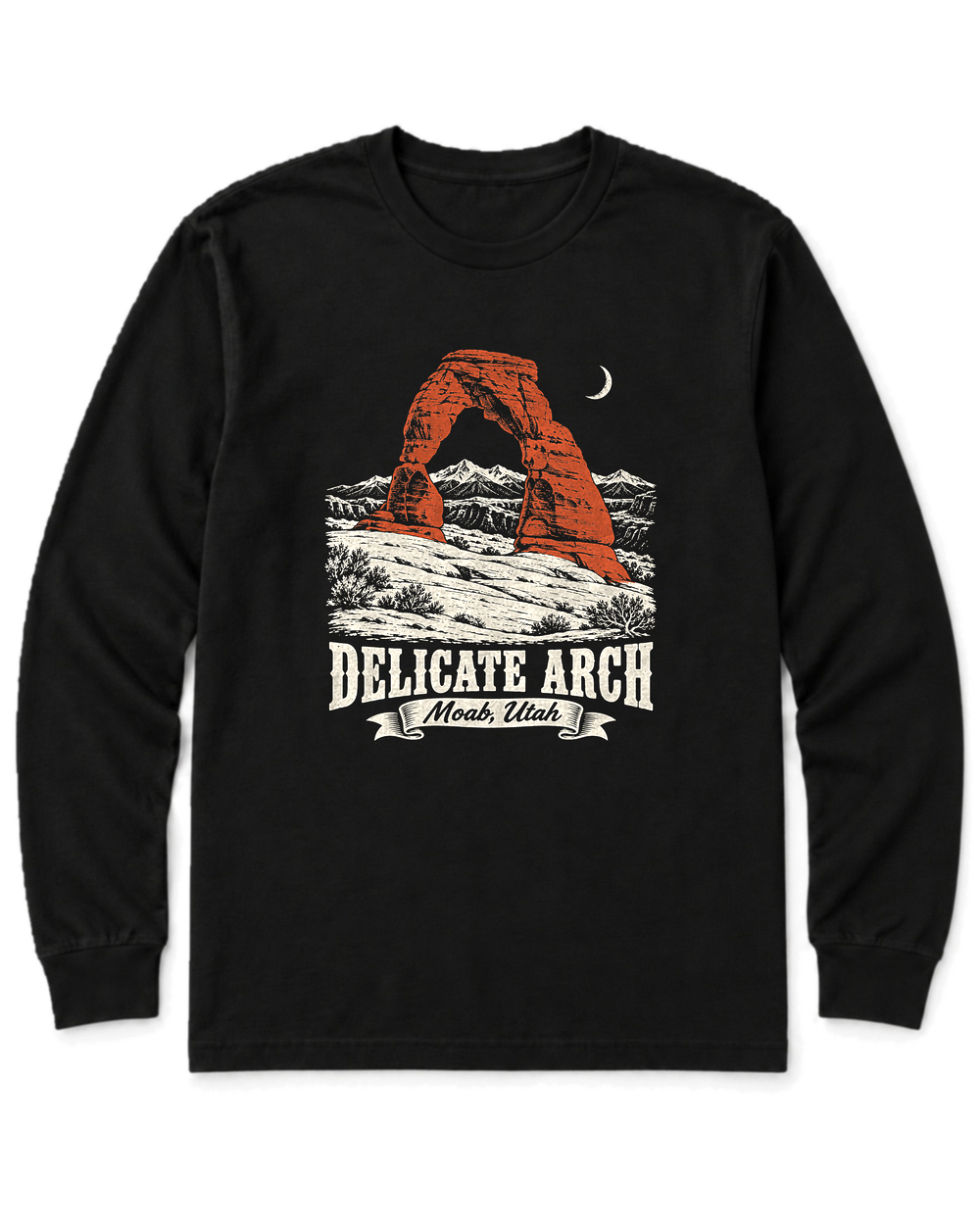Delicate Arch Long Sleeve Shirt - Black
