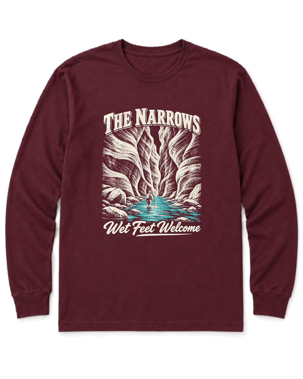 The Narrows Long Sleeve Shirt - Maroon
