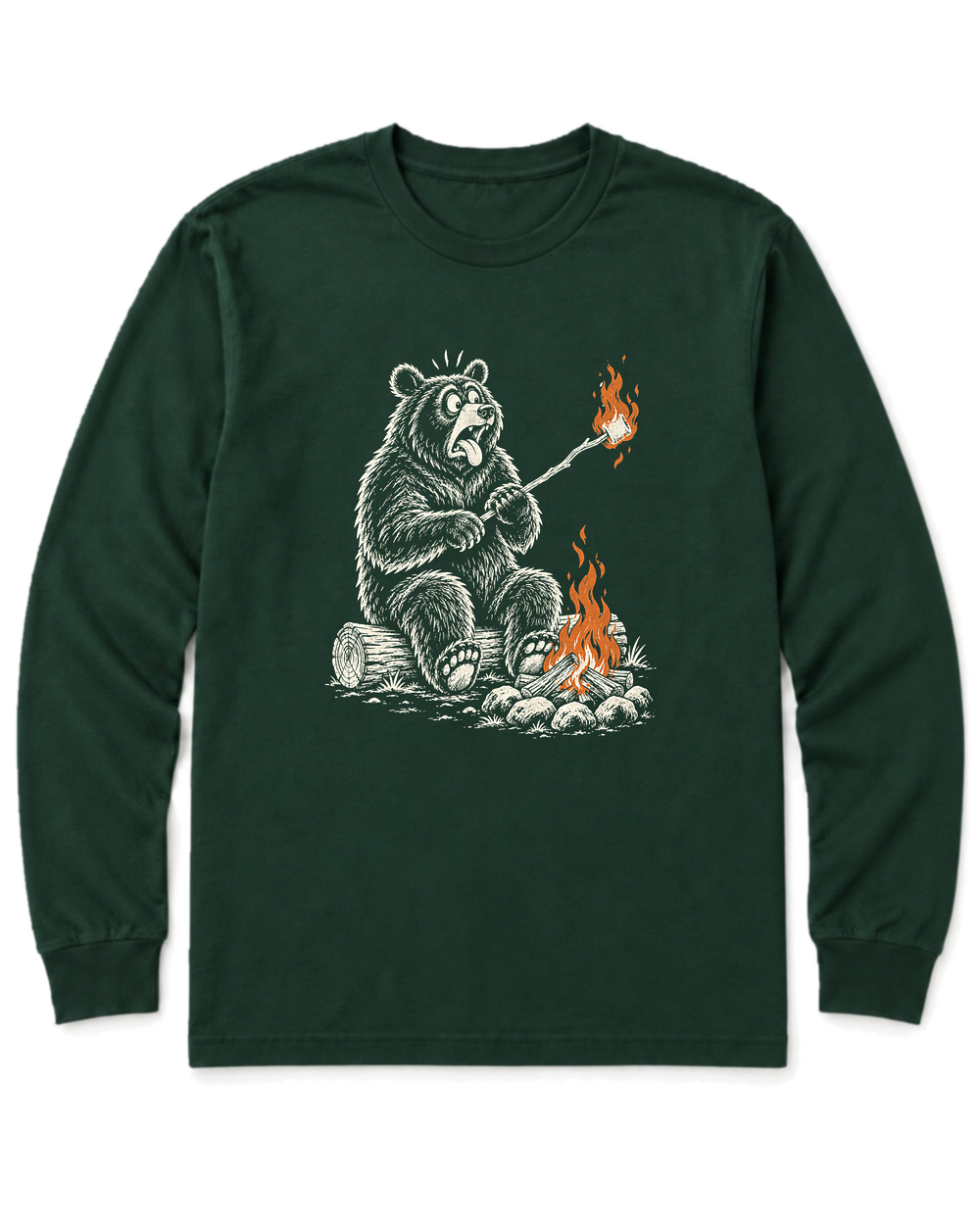 Marshmallow Meltdown Long Sleeve Shirt - Forest Green