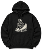 Bear in a Canoe Hoodie - Black
