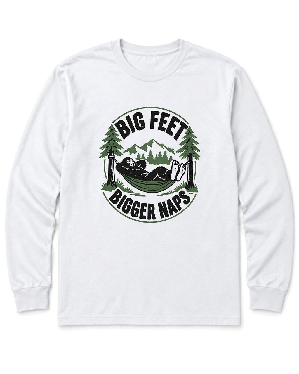 Big Feet, Bigger Naps Long Sleeve Shirt - White