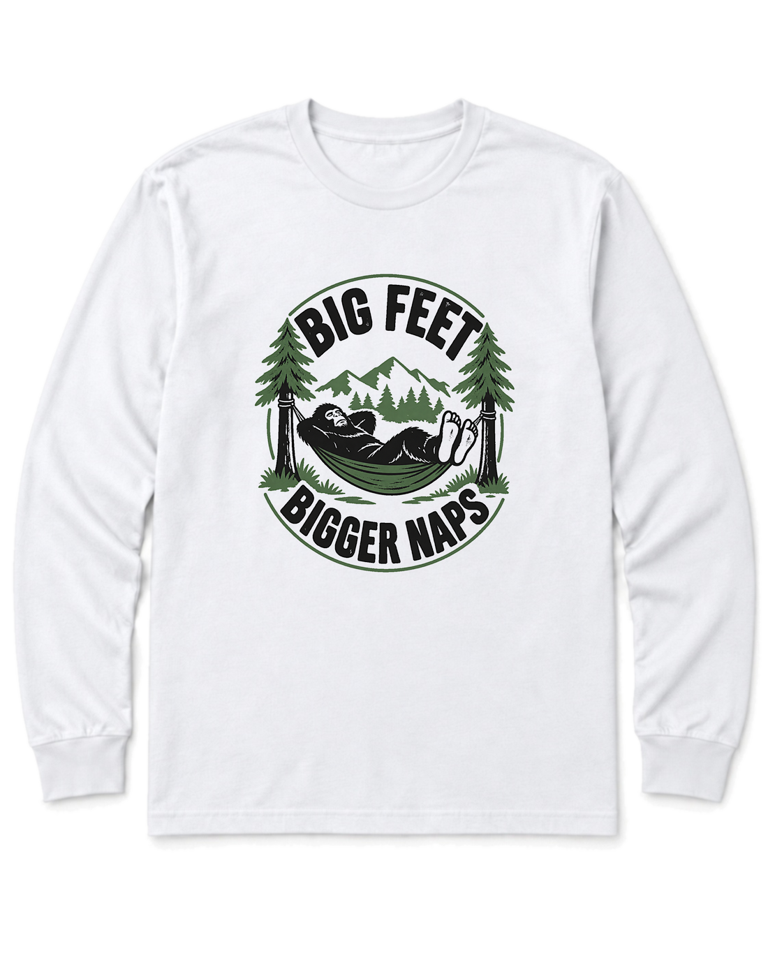 Big Feet, Bigger Naps Long Sleeve Shirt - White