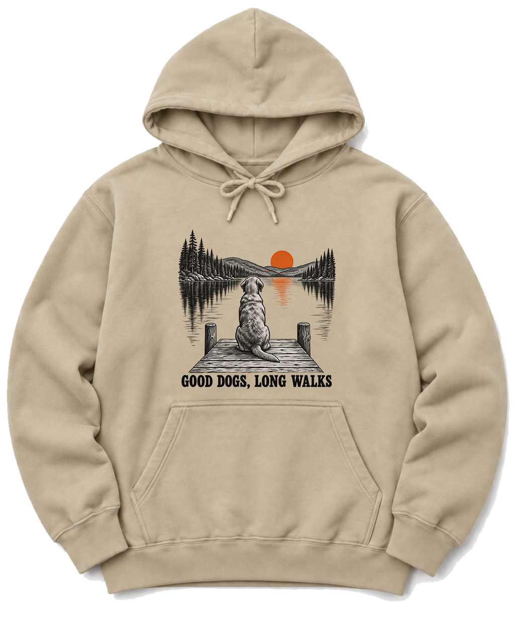 Good Dogs, Long Walks Hoodie - Sand