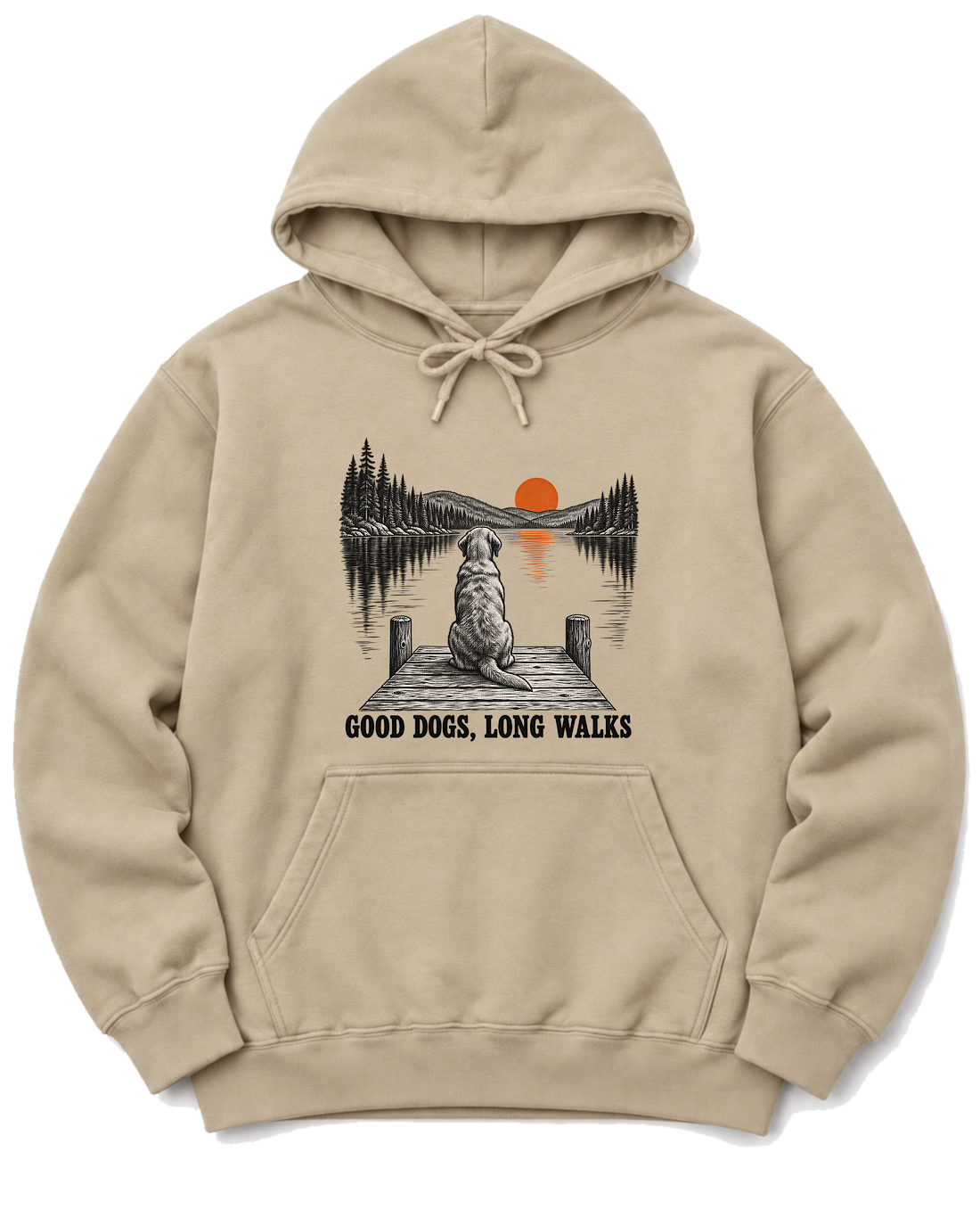 Good Dogs, Long Walks Hoodie - Sand