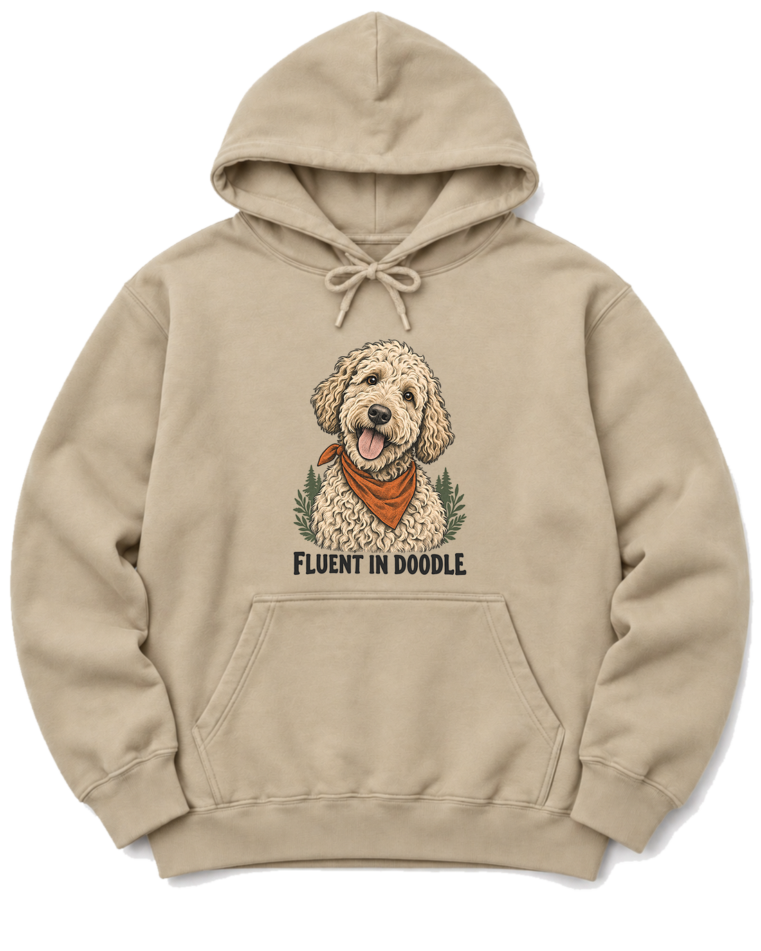 Fluent in Doodle Hoodie - Sand