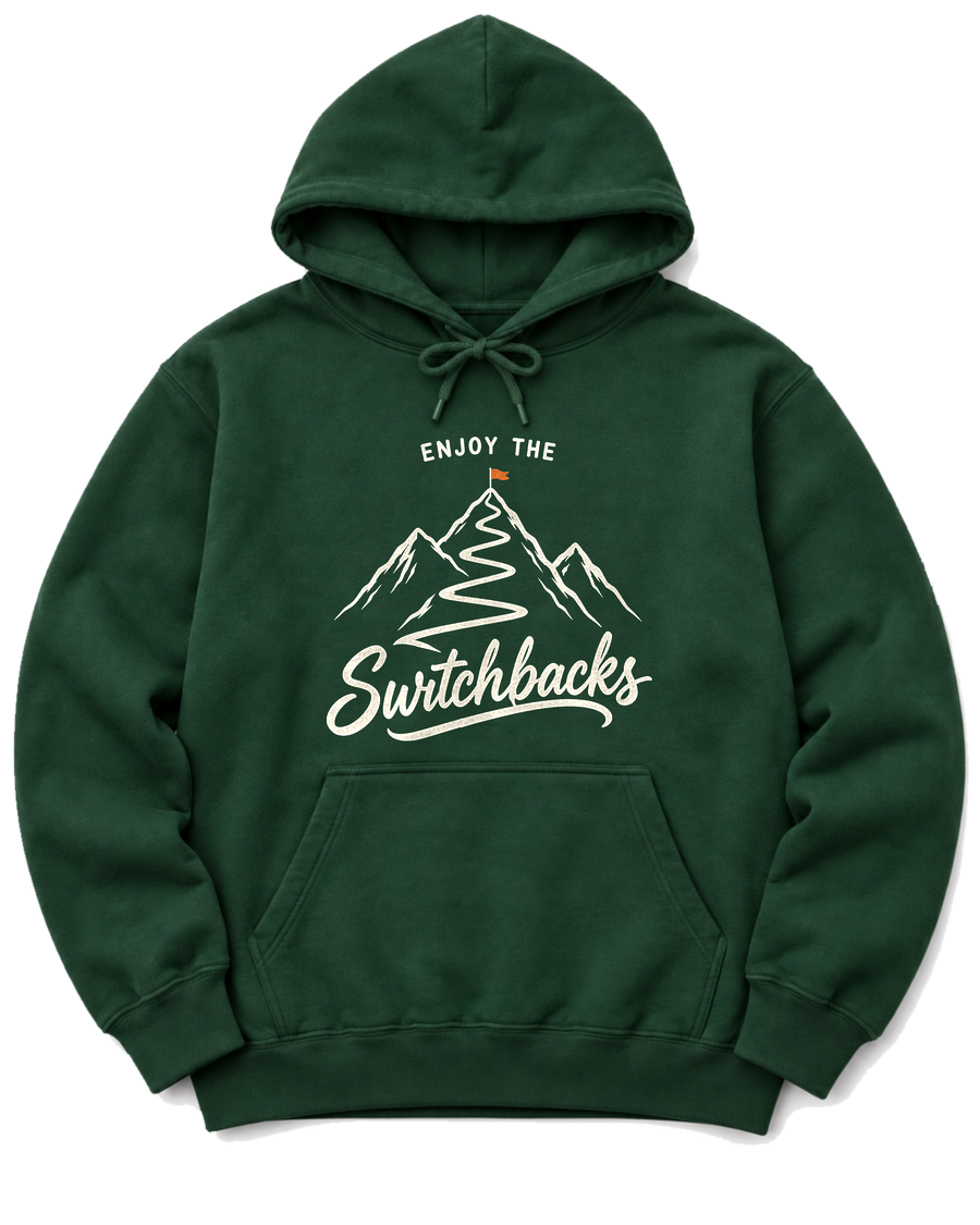 Enjoy the Switchbacks Hoodie - Forest Green