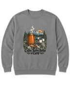 Coffee Tastes Better at Camp Sweatshirt - Grey