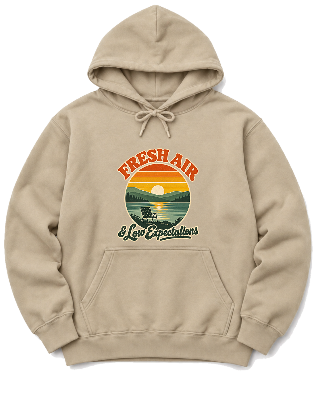 Fresh Air & Low Expectations Hoodie - Sand