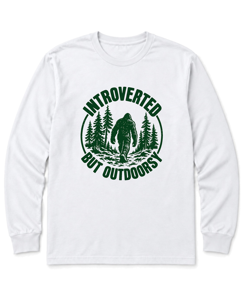 Introverted but Outdoorsy Long Sleeve Shirt - White