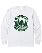 Introverted but Outdoorsy Long Sleeve Shirt - White