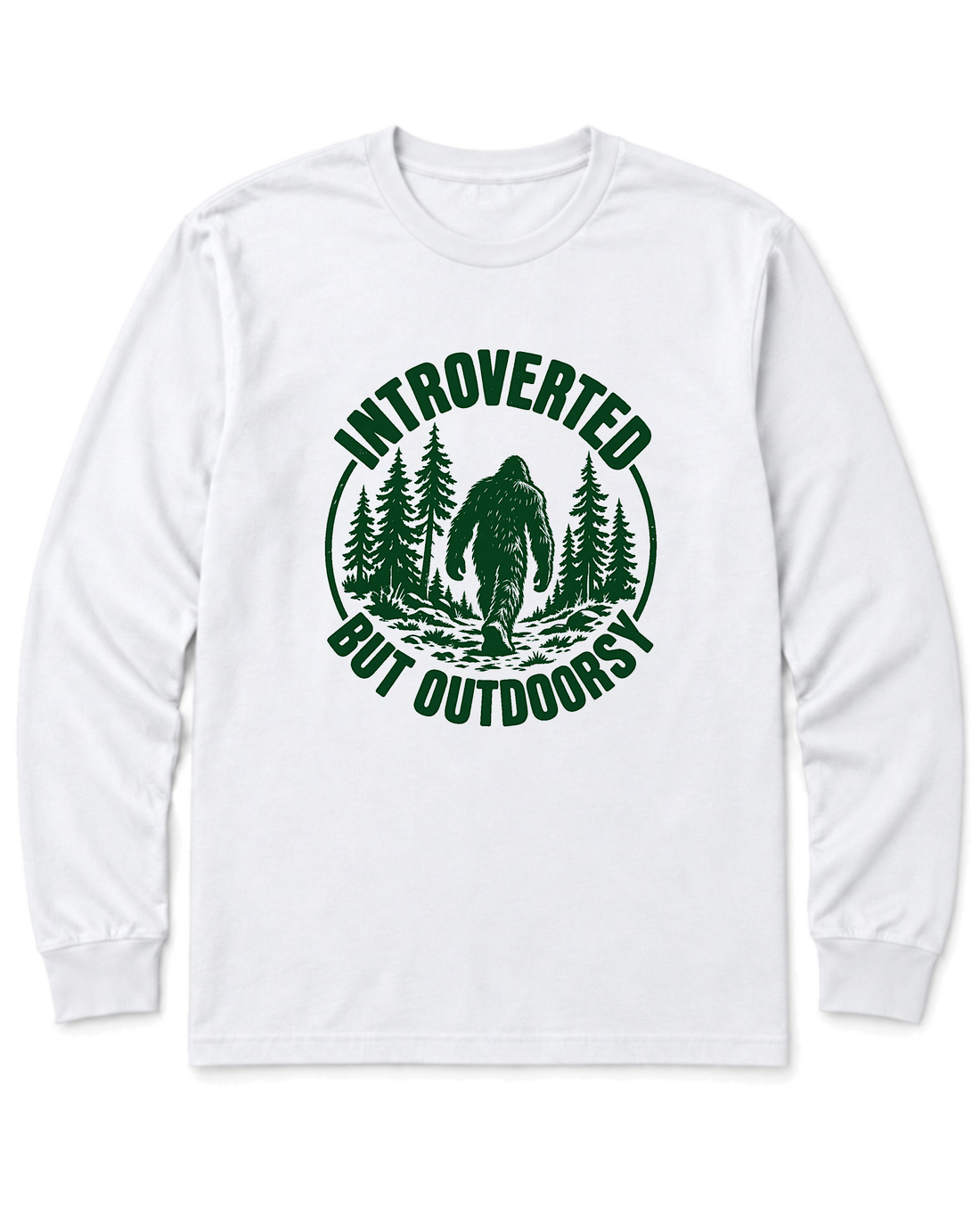 Introverted but Outdoorsy Long Sleeve Shirt - White