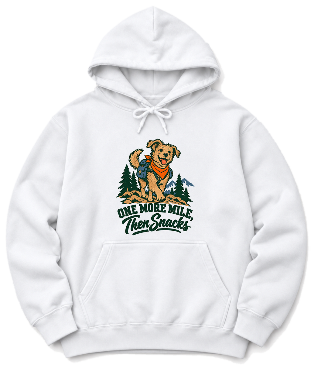 One More Mile, Then Snacks Hoodie - White