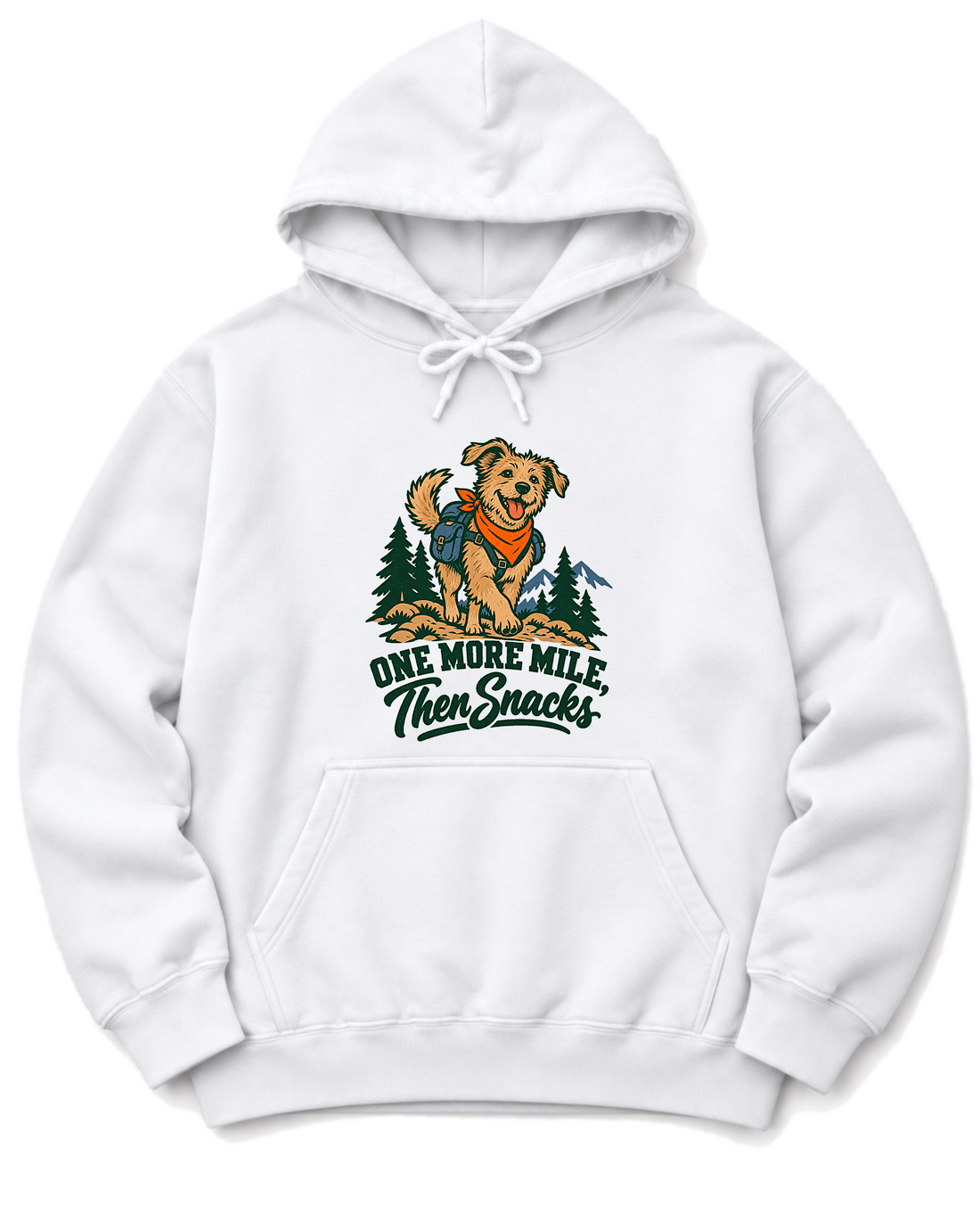 One More Mile, Then Snacks Hoodie - White