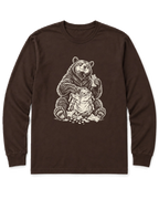 Snack Thief Bear Long Sleeve Shirt - Dark Chocolate