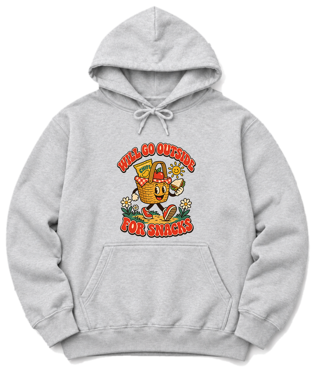 Will Go Outside for Snacks Hoodie - Ash