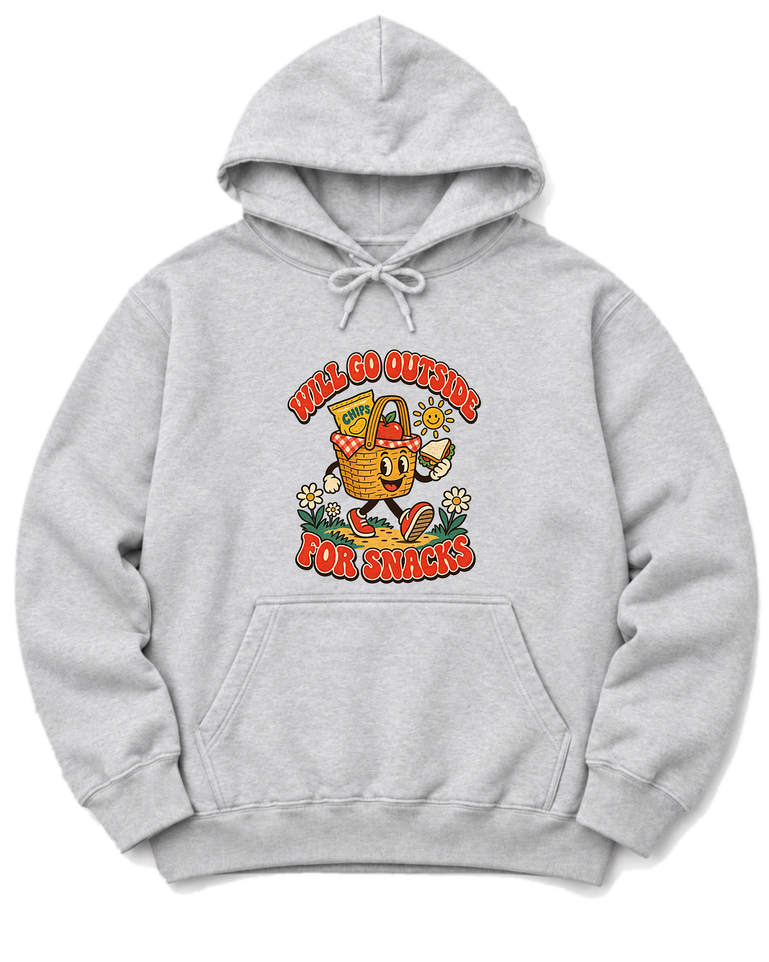 Will Go Outside for Snacks Hoodie - Ash