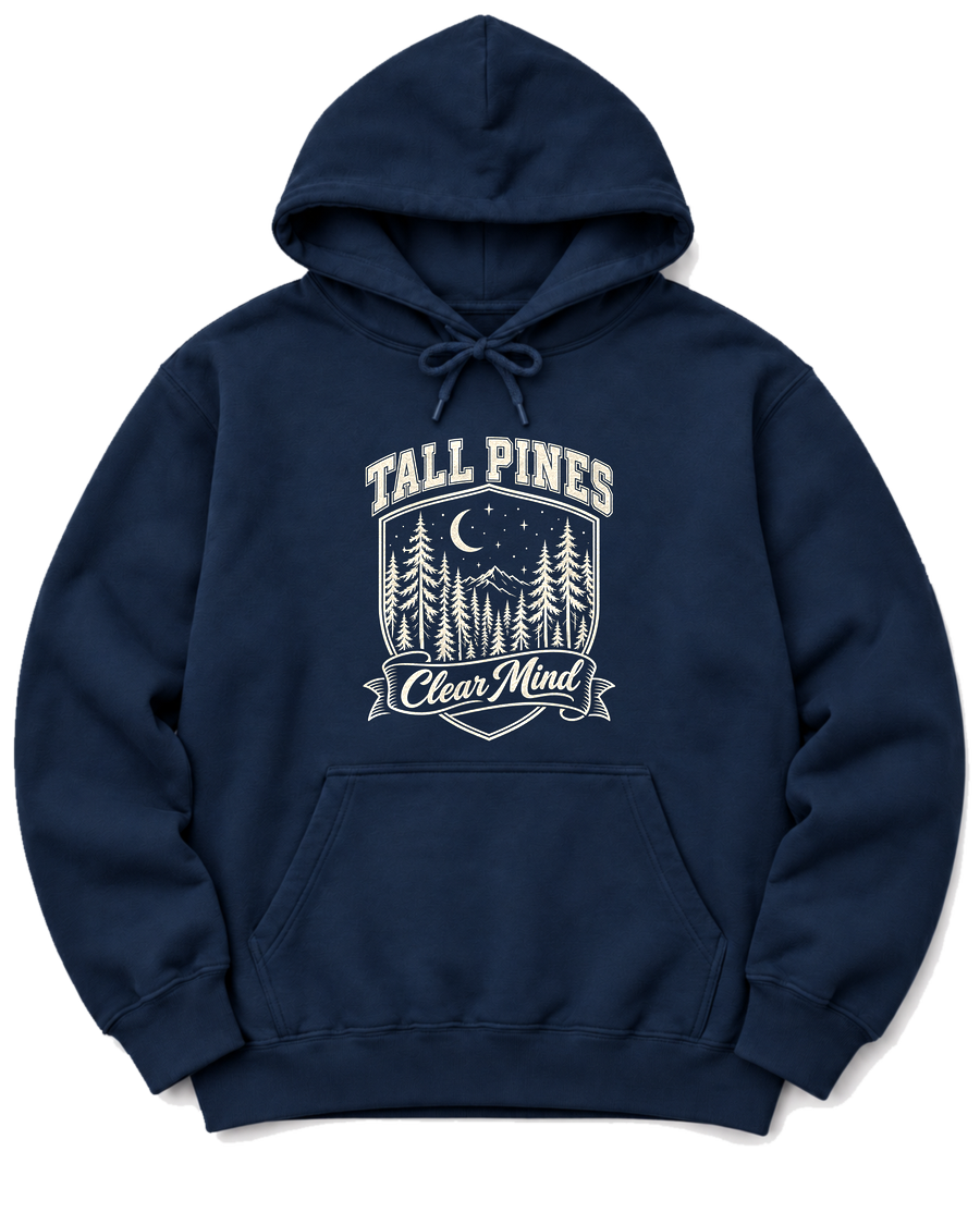 Tall Pines, Clear Mind Hoodie - Navy