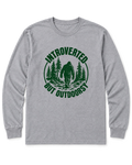 Introverted but Outdoorsy Long Sleeve Shirt - Sport Grey