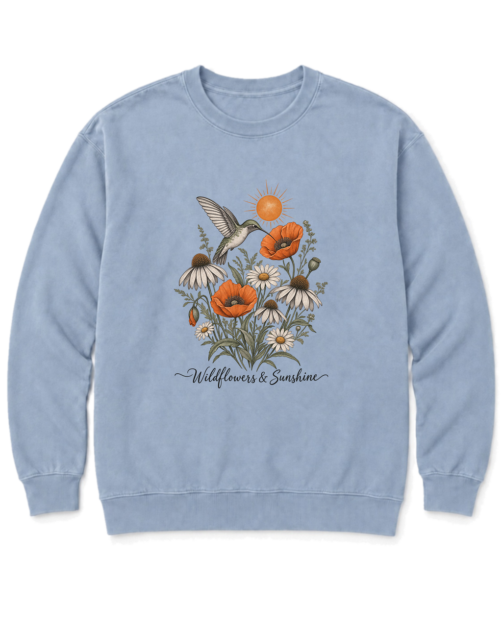 Wildflowers & Sunshine Sweatshirt - Chambray