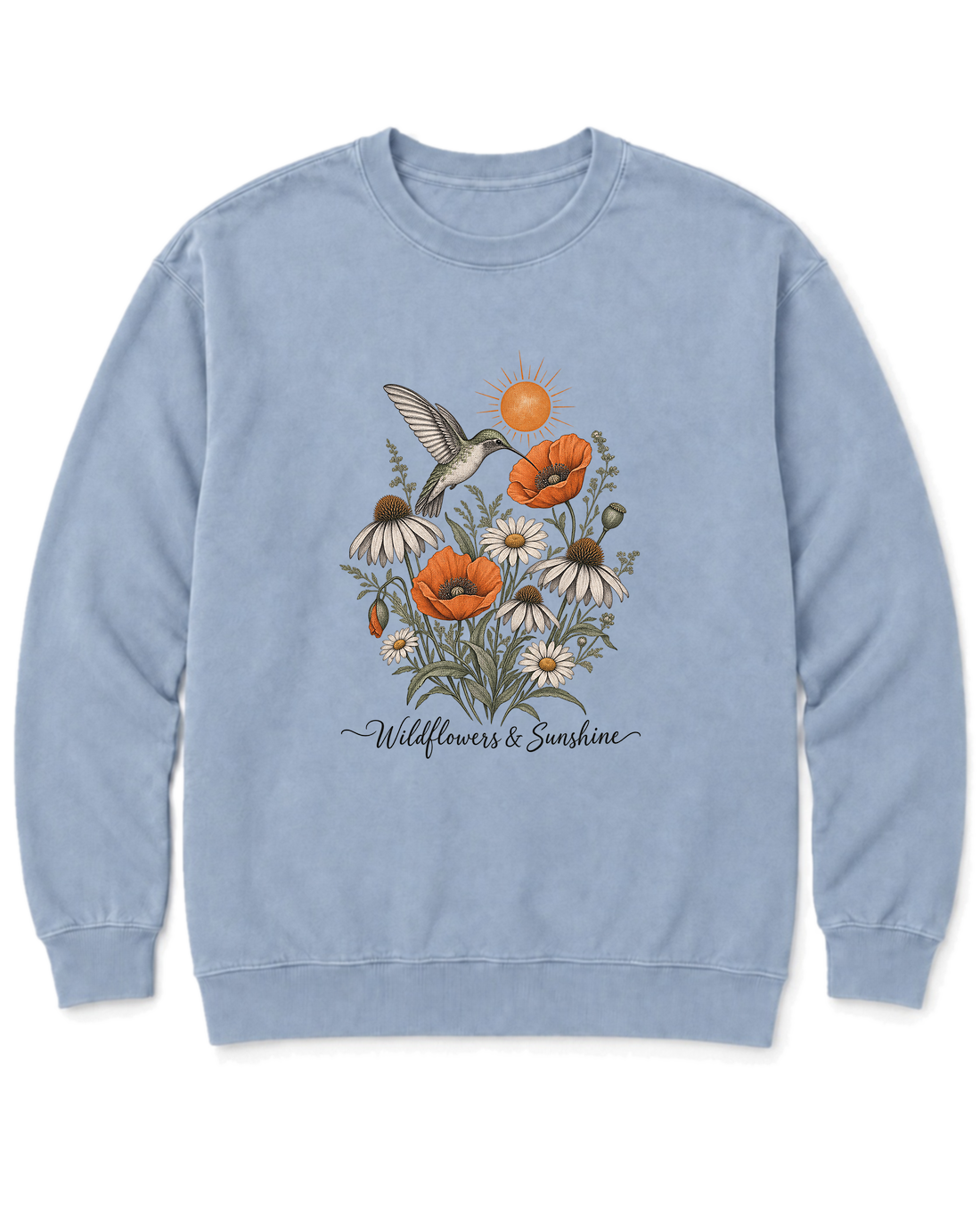 Wildflowers & Sunshine Sweatshirt - Chambray