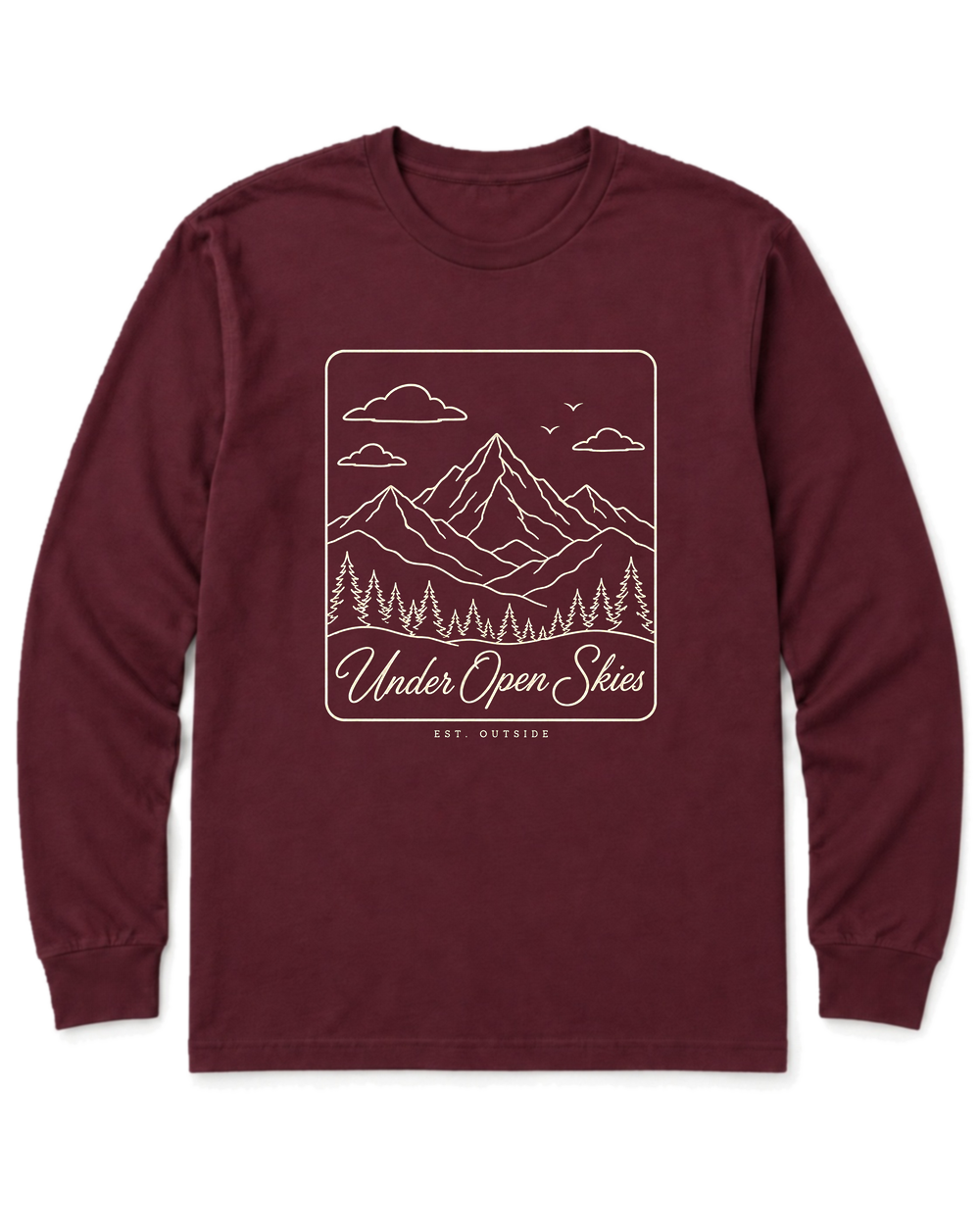 Under Open Skies Long Sleeve Shirt - Maroon