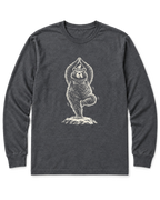 Tree Pose Bear Long Sleeve Shirt - Dark Heather