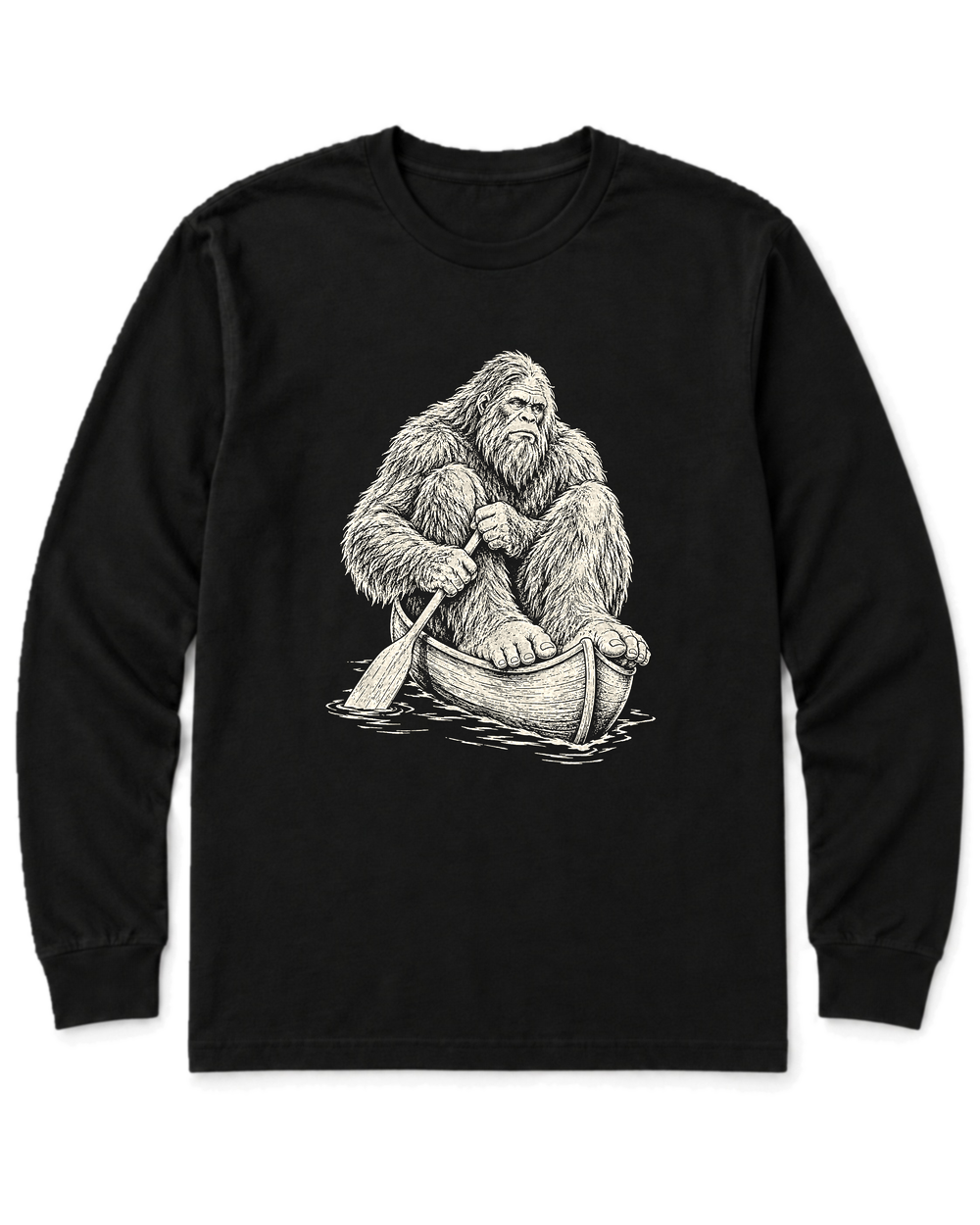 Bigfoot Canoe Long Sleeve Shirt - Black