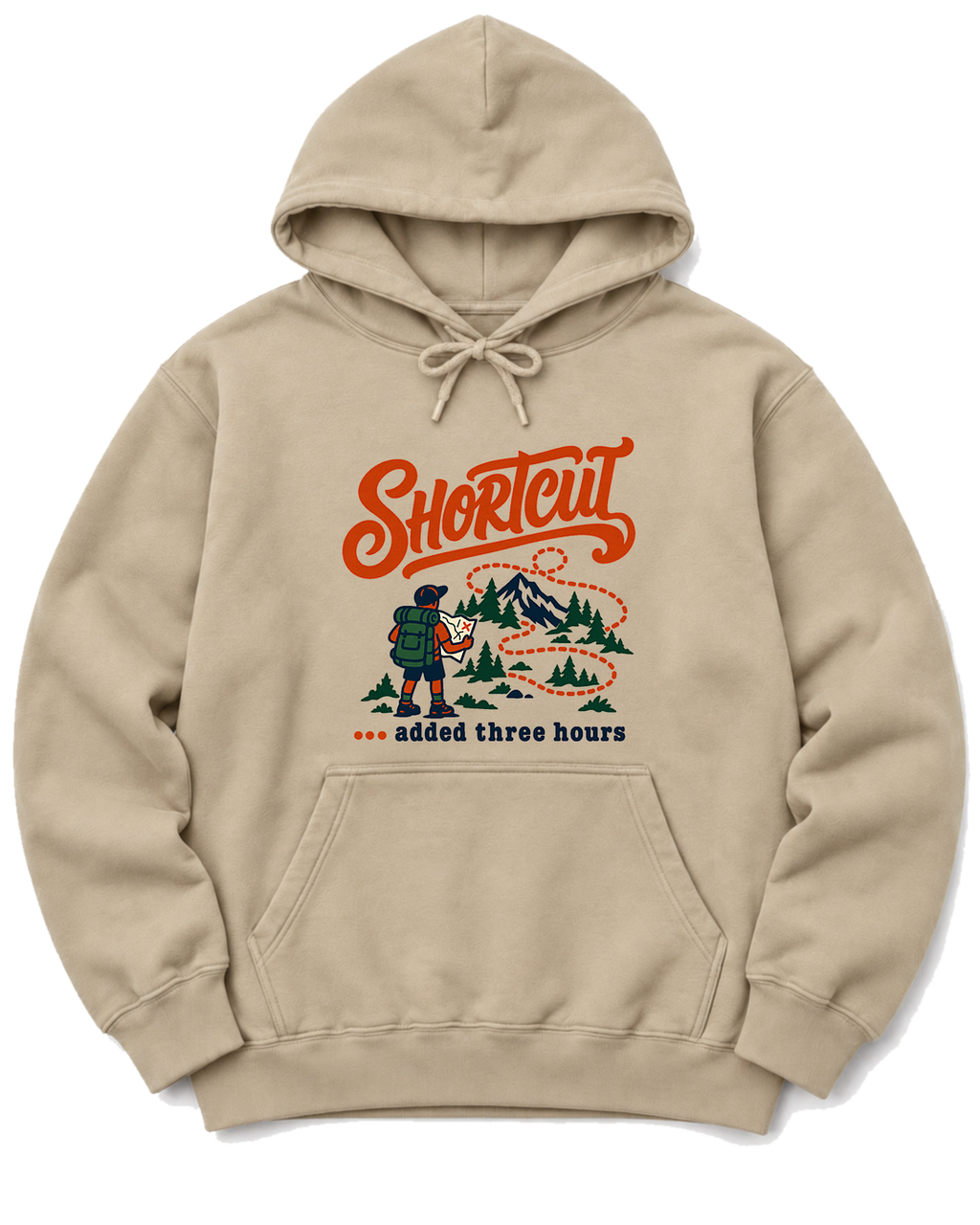 Shortcut Added Three Hours Hoodie - Sand