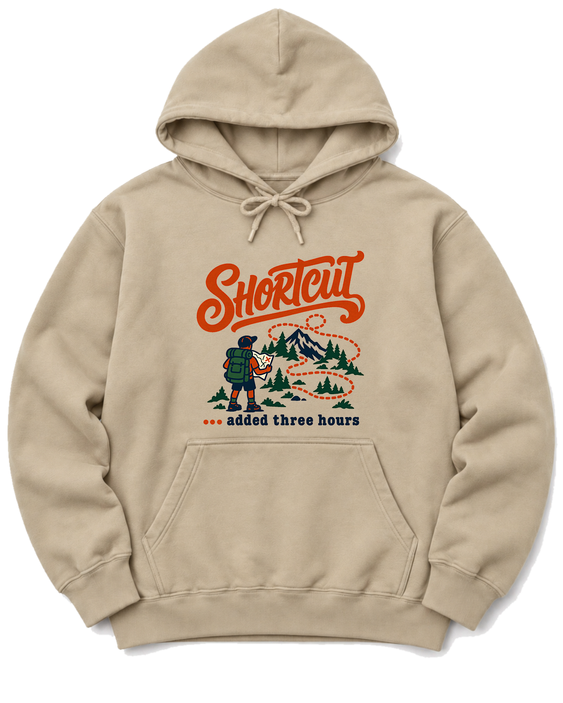 Shortcut Added Three Hours Hoodie - Sand
