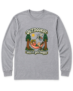 Outdoorsy Until It Gets Buggy Long Sleeve Shirt - Sport Grey