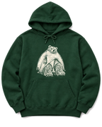 Bear in a Tiny Tent Hoodie - Forest Green