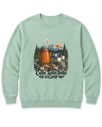 Coffee Tastes Better at Camp Sweatshirt - Chalky Mint