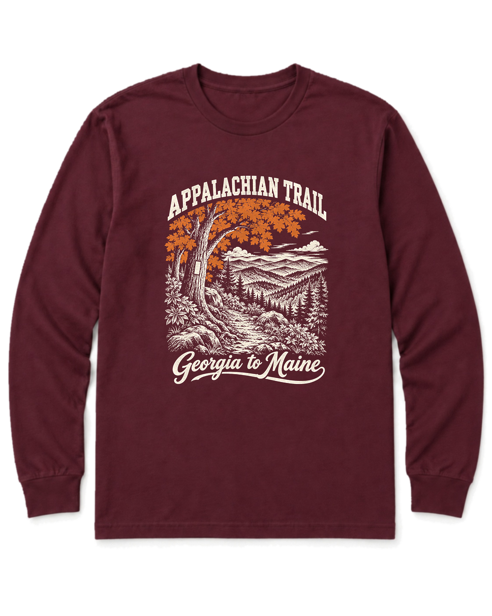Appalachian Trail Long Sleeve Shirt - Maroon