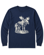 Moose Right of Way Long Sleeve Shirt - Navy
