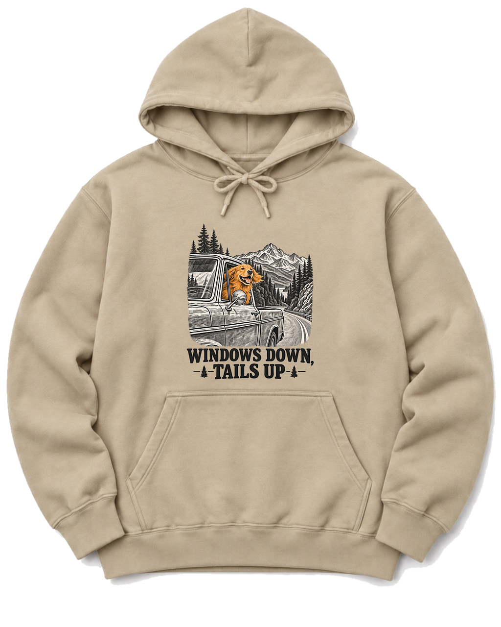 Windows Down, Tails Up Hoodie - Sand