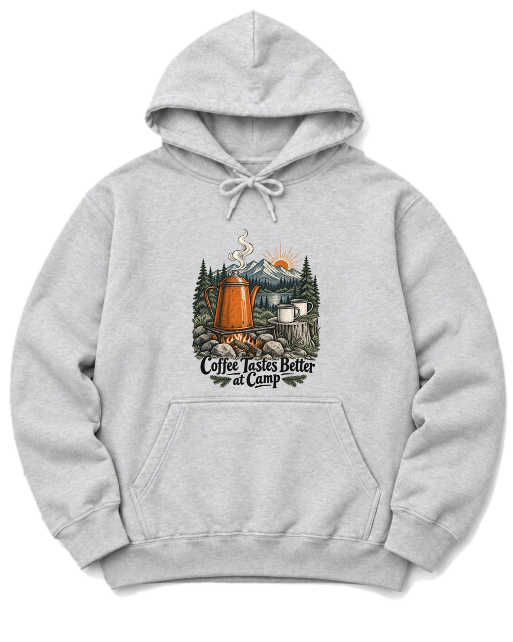 Coffee Tastes Better at Camp Hoodie - Ash