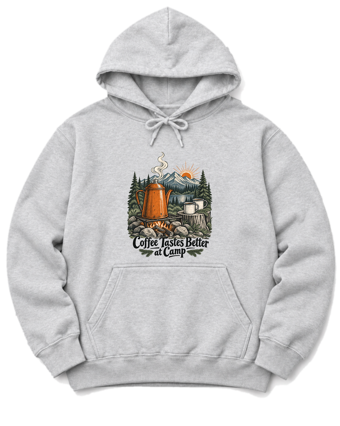 Coffee Tastes Better at Camp Hoodie - Ash