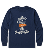 Choose Your Trail Long Sleeve Shirt - Navy