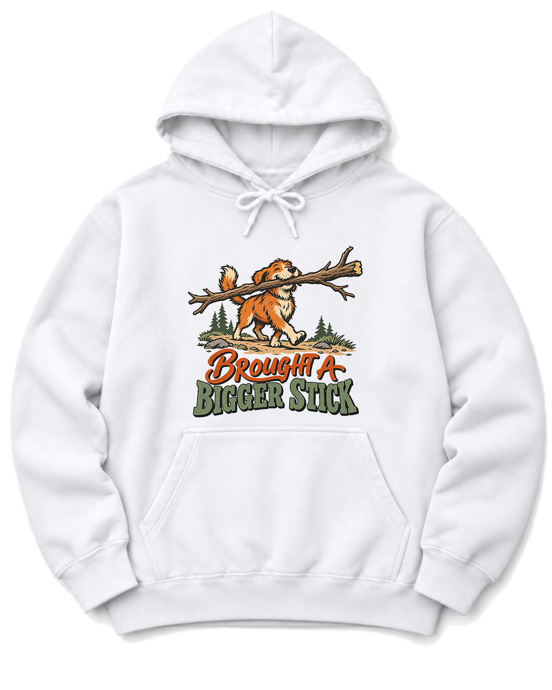 Brought a Bigger Stick Hoodie - White