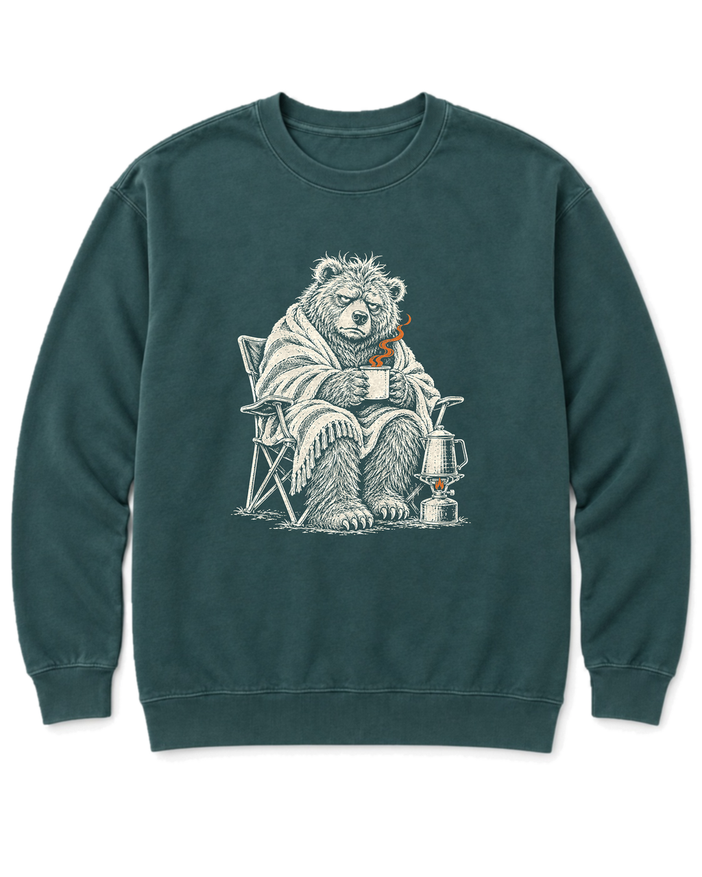 Not a Morning Bear Sweatshirt - Blue Spruce