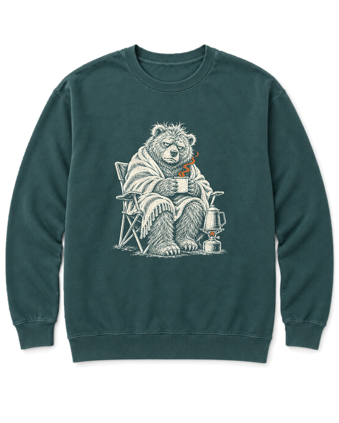 Not a Morning Bear Sweatshirt - Blue Spruce