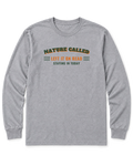 Nature Called, Left It on Read Long Sleeve Shirt - Sport Grey