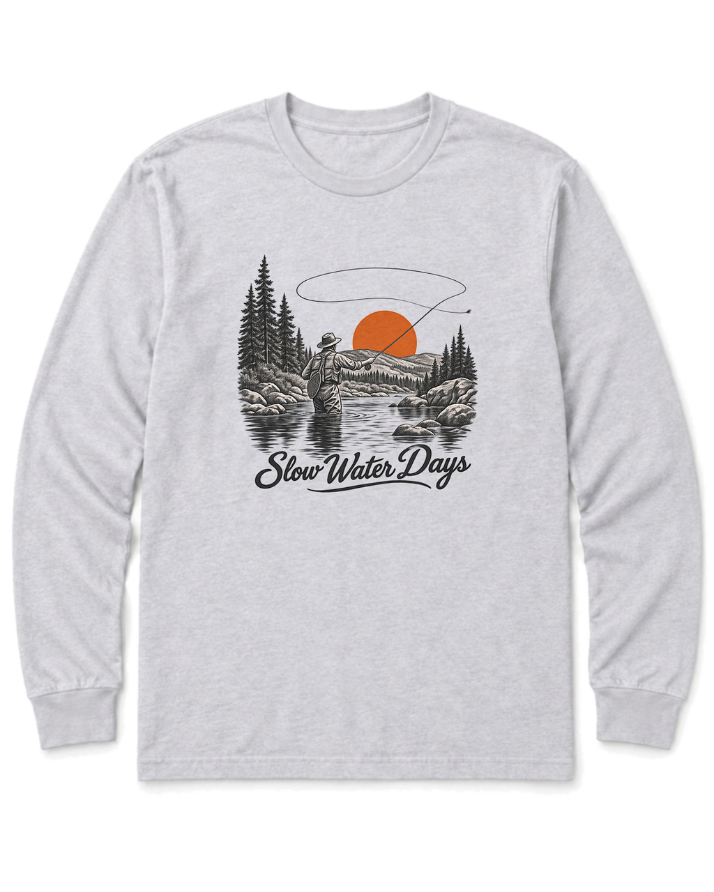 Slow Water Days Long Sleeve Shirt - Ash