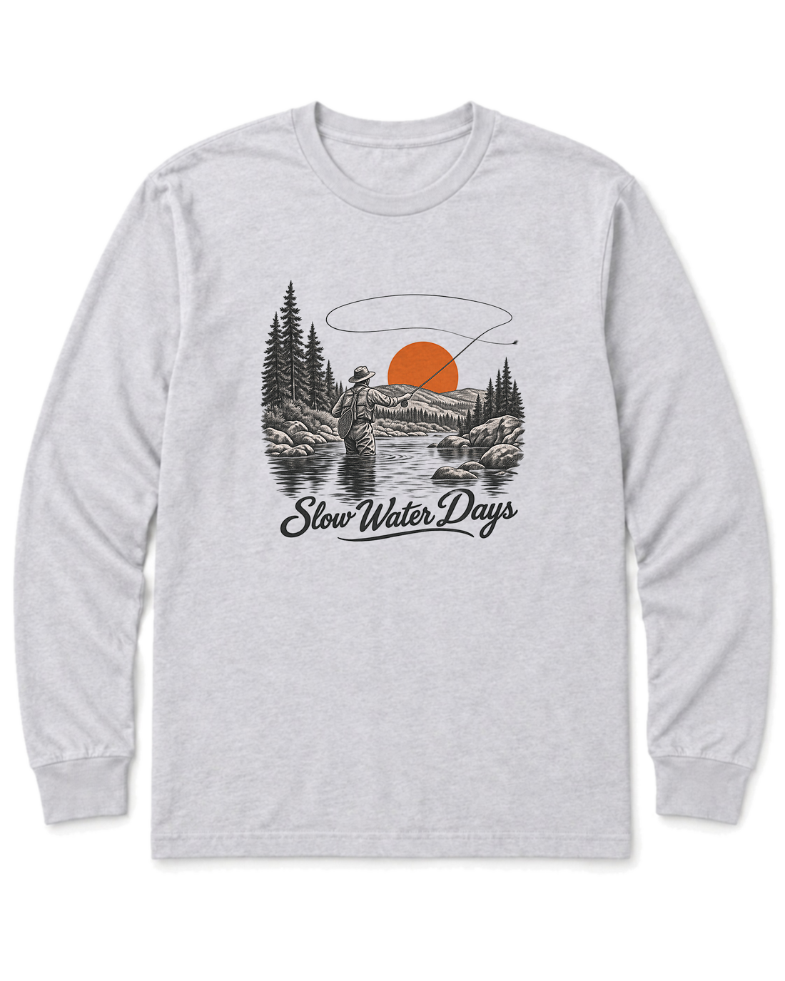 Slow Water Days Long Sleeve Shirt - Ash