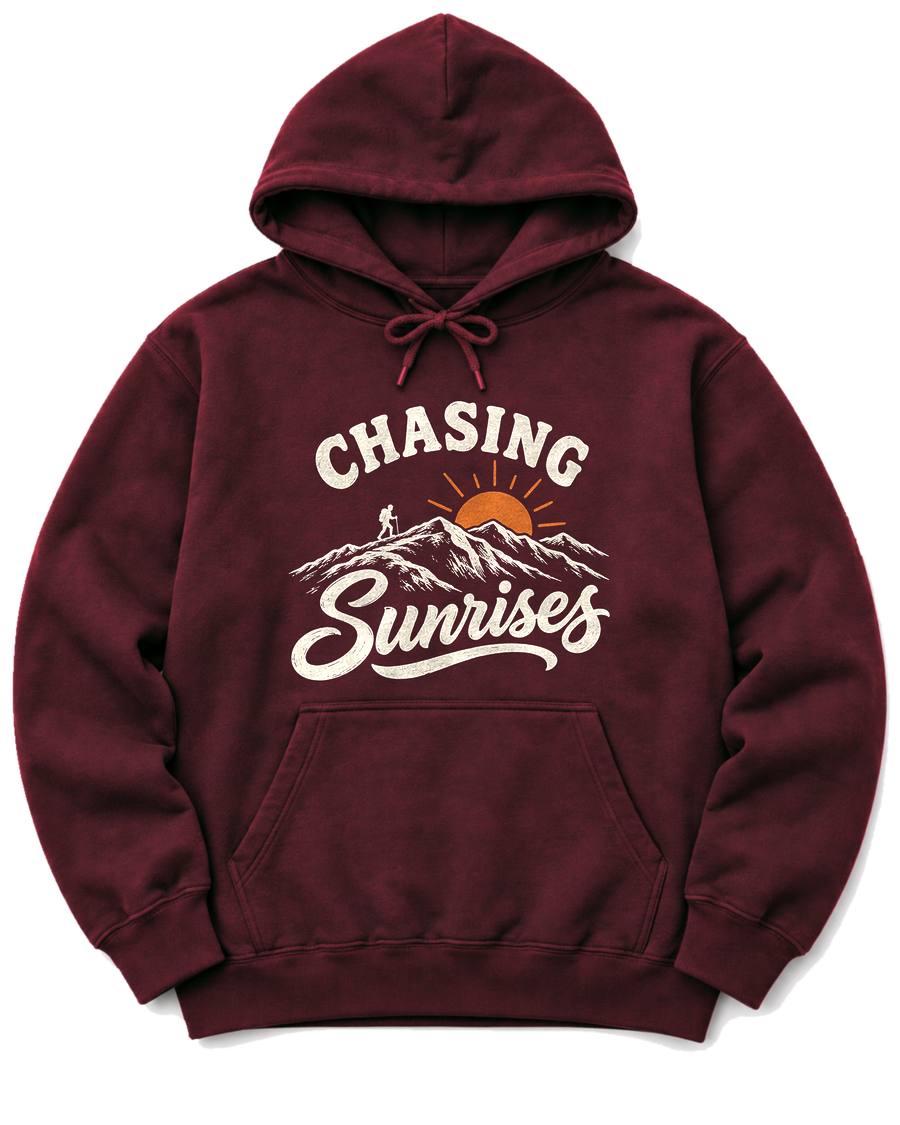Chasing Sunrises Hoodie - Maroon